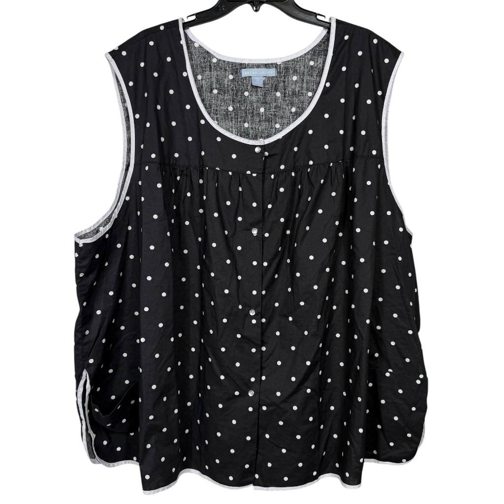 Only Necessities Loungewear Sleepwear Top Womens 4x Black White Polka Dot Pocket